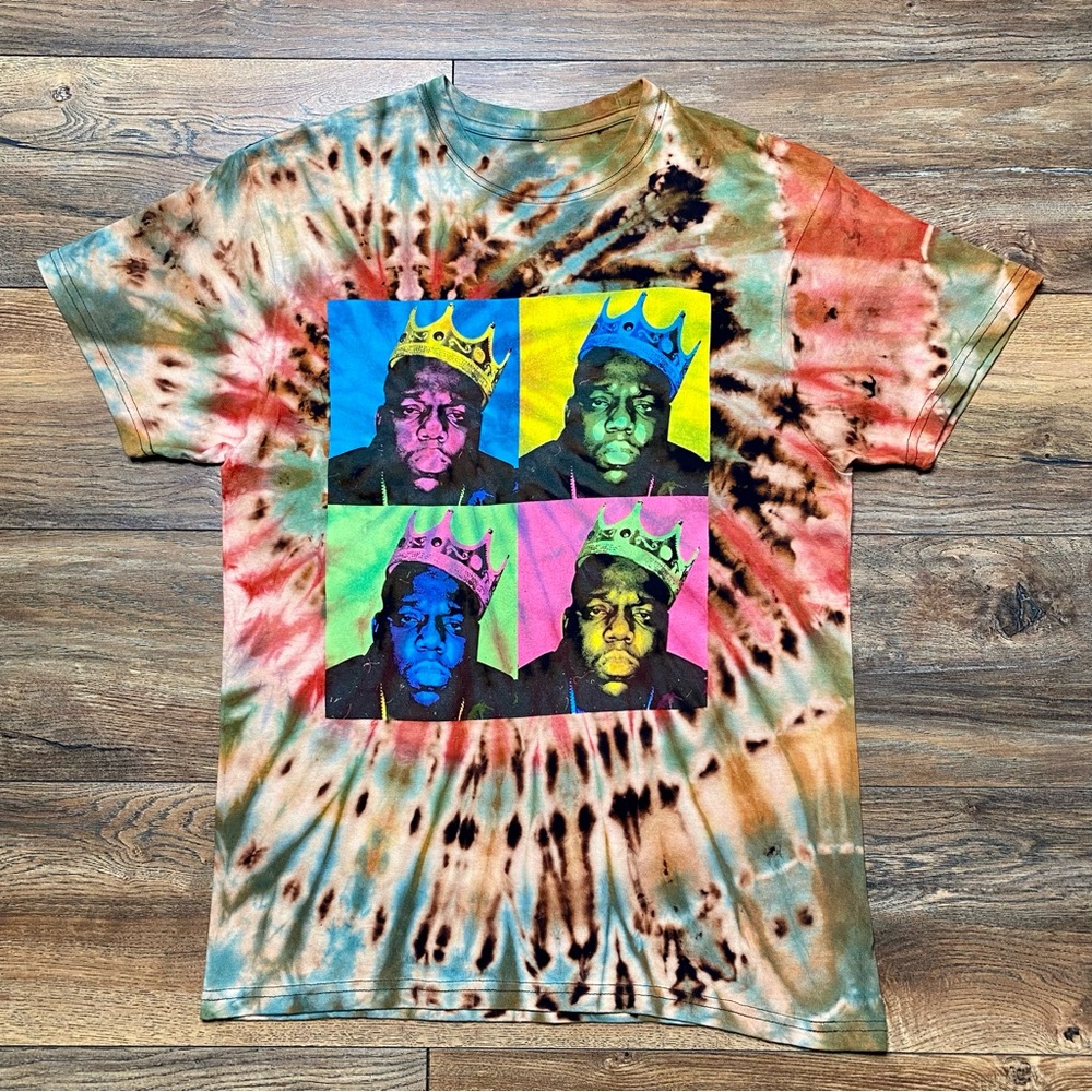 Notorious B I G T-Shirt Medium Reverse Tie Dye